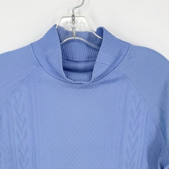 Lululemon Rest Less Mock Neck Long Sleeve Textured Pullover In Hydrangea Blue L - Picture 7 of 12